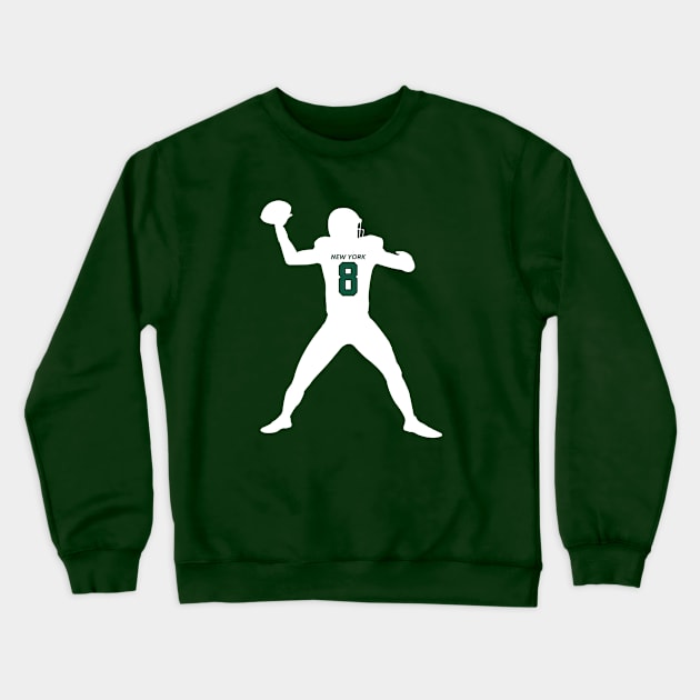 NY Jets Quarterback Aaron Rodgers 8 Crewneck Sweatshirt by Sleepless in NY